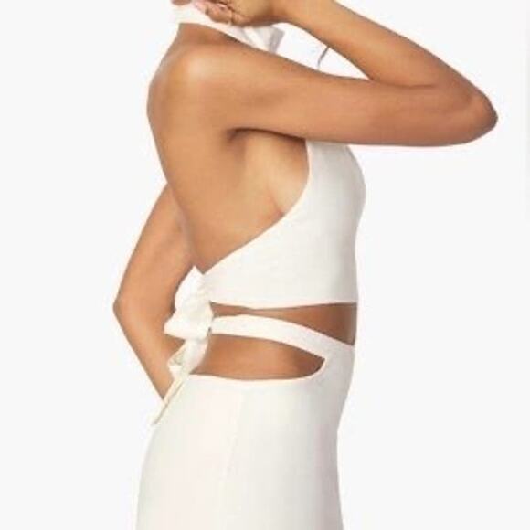 WeWoreWhat Revolve Linen Blend Whisper White Halter Top  Size‎ XS - Picture 5 of 7
